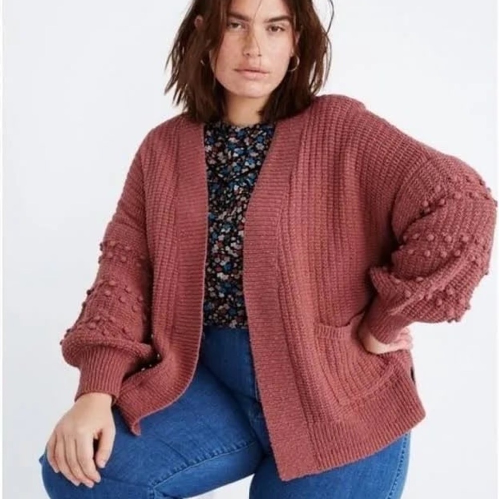 Madewell Pink Cardigan Cozy Knit Sweater - Picture 4 of 6